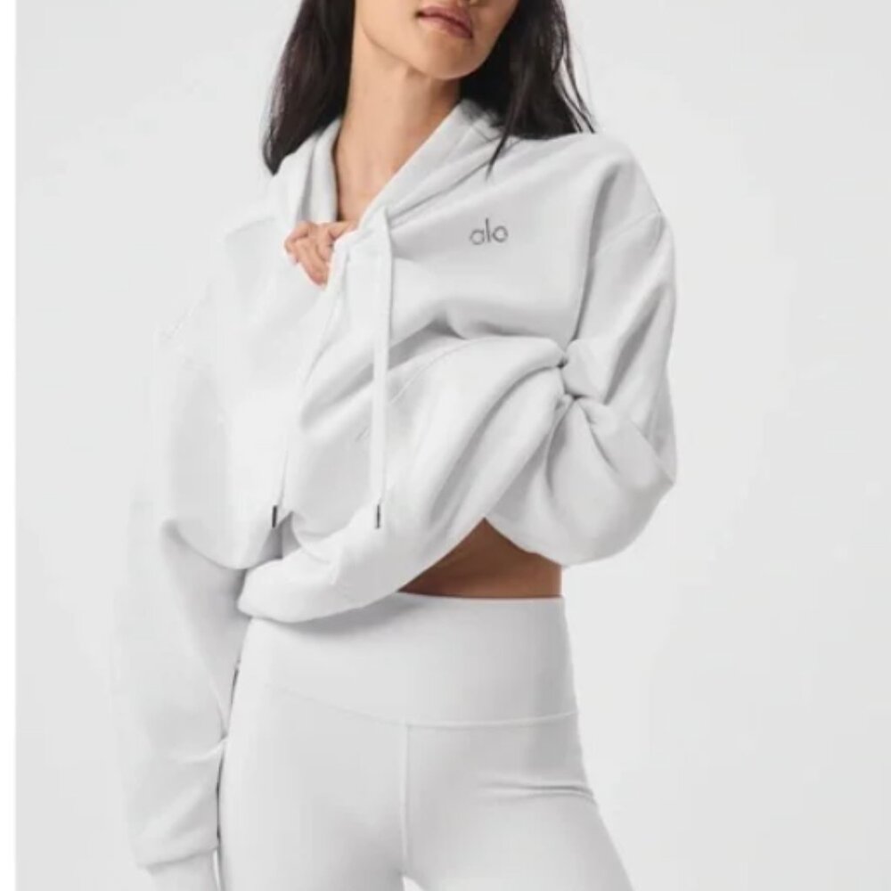 Alo Accolade Hoodie,  White, Size Small